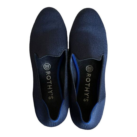 Rothy's The Loafer Classic Navy Knit Fabric Slip On Flats Women’s 7.7 - Picture 3 of 9